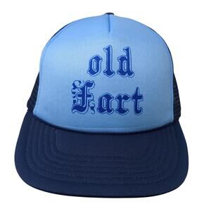 Old Fart Snapback Trucker Hat Blue One Size Adjustable Mesh Back Winner